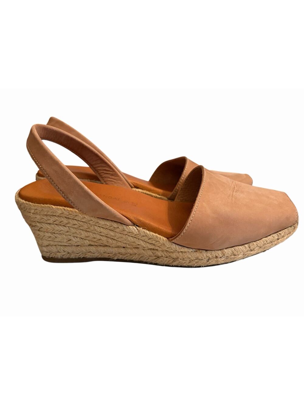 Spanish Sandal Co Espadrilles Wedges •Women 41/ 10• Nubuck Tan Almond $150